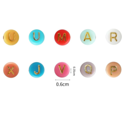 500 stuks kralen alfabet 6mm multicolor