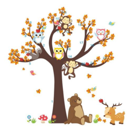 Muursticker boom met dieren