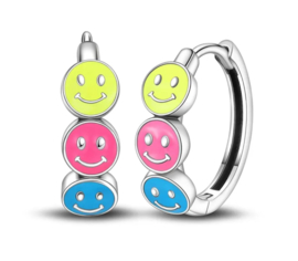 Oorbellen smiley glow in the dark Sterling zilver925