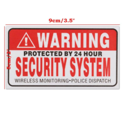 5 stuks Waring security stickers 9x5 cm