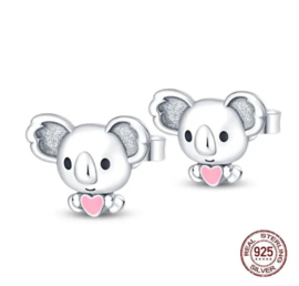 Oorbellen koala Sterling zilver925