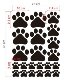 Muursticker pootafdrukken hond - kat