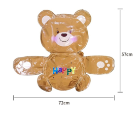 Folie ballon teddybeer met tekst happy 60x45 cm