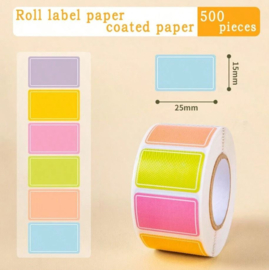 Rolletjemet 500 stuks prijsstickers verschillende kleuren 25x15 mm