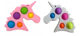 2 stuks Pop it Unicorn roze en wit - fidget toy - 15 x 16 cm