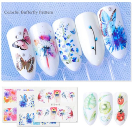 40 velletjes 3d nagelstickers / nail art / diverse motiefjes