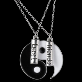 2 stuks ketting met bedel Ying Yang Best Friends