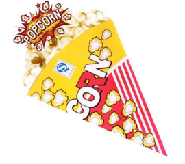 100 stuks popcorn zakjes 20,5 x 16 cm