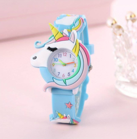 Kinderhorloge unicorn - eenhoorn blauw