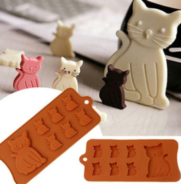 Siliconen bakvorm katten voor koekjes of chocolade