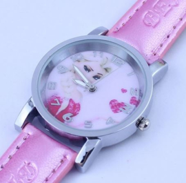 Horloge Frozen parelmoer roze band