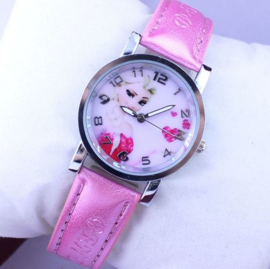 Horloge Frozen parelmoer roze band