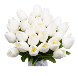 10 stuks kunstbloemen tulpen wit 35 cm