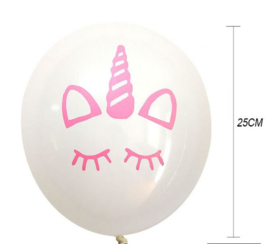 20 stuks unicorn ballonnen roze / wit