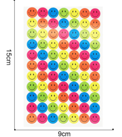 8 velletjes smiley stickers multicolor 15x9 cm