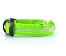 Lichtgevende LED halsband groen - USB oplader - maat XL