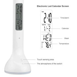 Opvouwbare LED bureaulamp- kalender- tempratuur