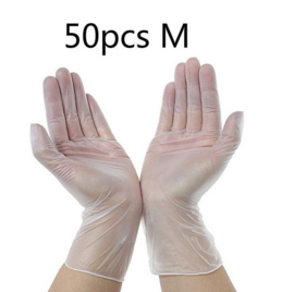 50 stuks dunne pvc handschoenen maat M (25 paar)