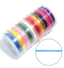 10 rolletjes elastische nylondraad multicolor