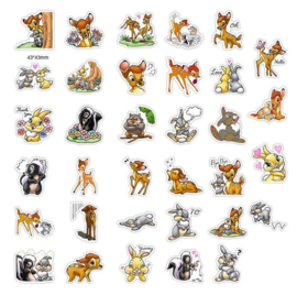 35 stuks stickers Bambi 3 tot 6 cm