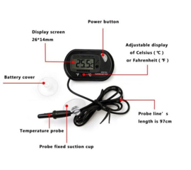 Digitale water aquarium thermometer