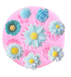 Siliconen mal bloemen voor fondant - marsepein 7 cm