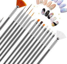 15 stuks nail art penselen tools