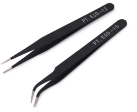 2 stuks RVS nail art pincetten