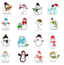 50 stuks stickers sneeuwpop 8x5 cm