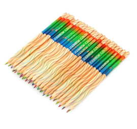 10 stuks houten regenboog potloden