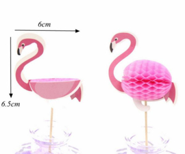 20 stuks cupcake toppers flamingo / ananas