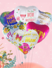 6 stuks ballonnen hart moederdag