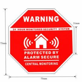 5 stuks security - warning stickers