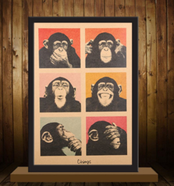 Vintage poster chimpasee - aapjes