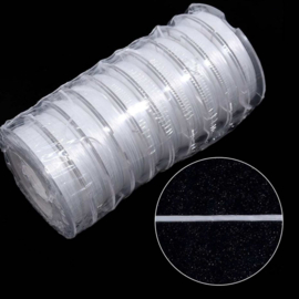 10 rolletjes elastische nylondraad wit - sieradendraad
