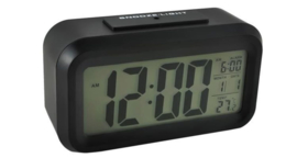 Wekker met LED verlichting - alarm functie - datum aanduiding - temperatuur aanduiding