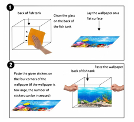 Aquarium achtergrond 3d poster 2-zijdig 40x60 cm