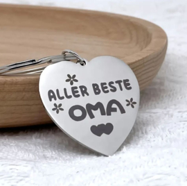 RVS sleutelhanger Aller beste Oma