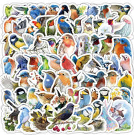 50 stuks stickers vogels