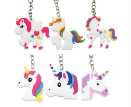 12 stuks sleutelhangers unicorn - eenhoorn