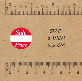 500 stickers op rol Sale - prijsstickers 2,5 cm