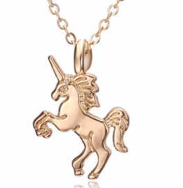 Ketting + hanger unicorn / eenhoorn goudkleurig