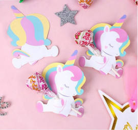 50 stuks Lolly decoratie Unicorn - Eenhoorn traktatie