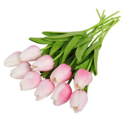 10 stuks kunstbloemen tulpen roze 35 cm