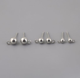 50 sets oorbelknopje met open ringetje + stopper 3x14mm om hangoorbellen te maken