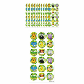 10 velletjes Jungle dieren stickers 9x18 cm