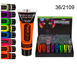 3 kleine tubes neon bodypaint oranje geel groen 13 ml