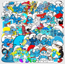 50 stuks stickers De Smurfen