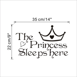Muursticker Princess sleeps here