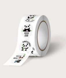 500 stickers op rol beloningstickers panda 2.5 cm